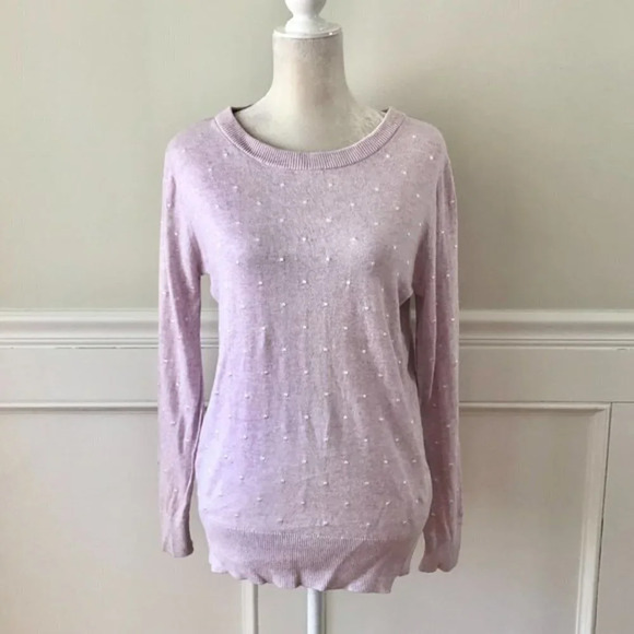41Hawthorn Stitch Fix Lavender Swiss Dot Sweater M New - Picture 2 of 5